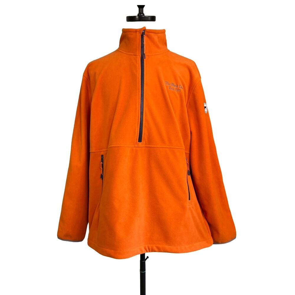 The Black Dog Martha’s Vineyard Fleece Pullover Mens XL Orange 1/4 Zip Jacket
